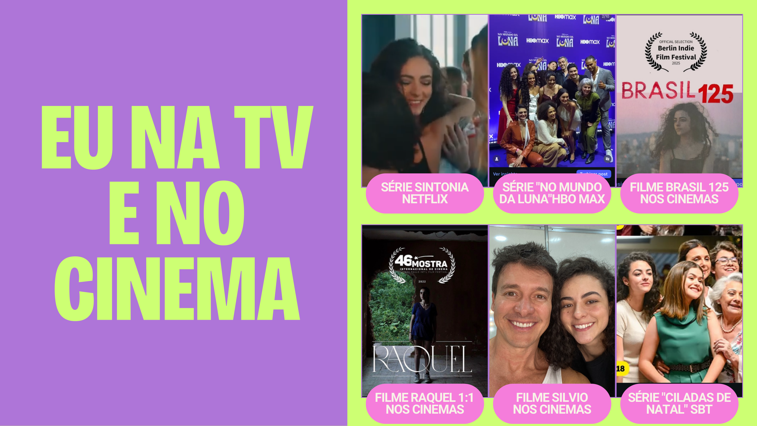 Eu na TV e no cinema